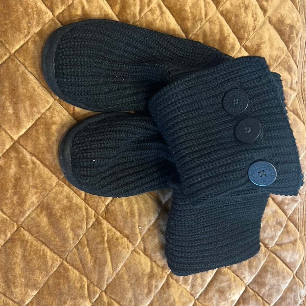 Black ugg sweater boots 8